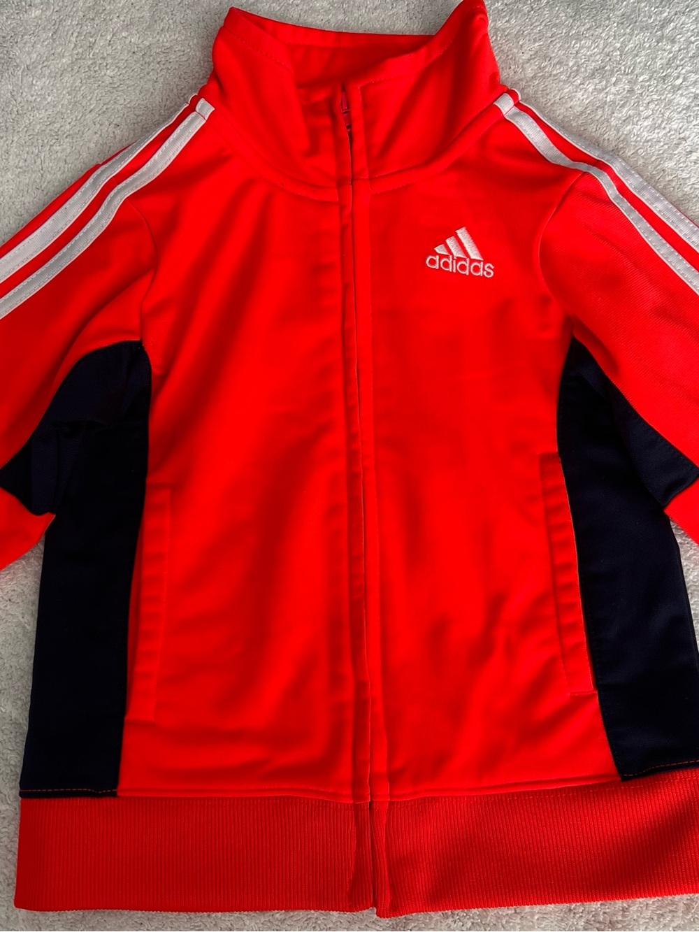 adidas Kids Red and Navy Zip-Up Swim Rashguard